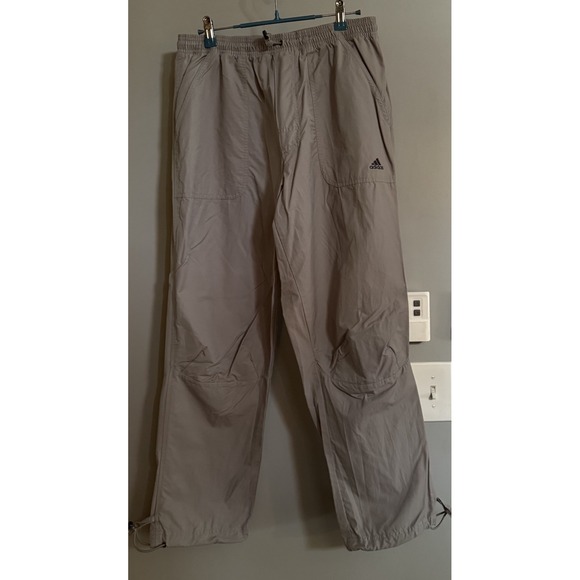 Adidas Pants Track Vintage Pull On Athletic Athleisure Drawstring Leg Medium - Picture 1 of 7